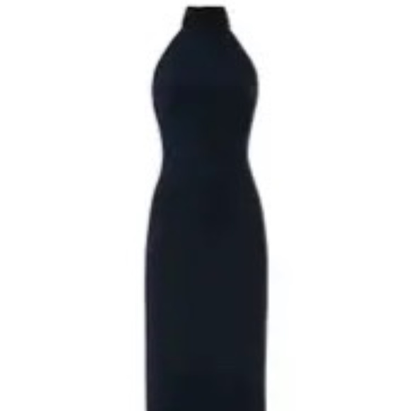 Badgley Mischka Rent the Runway Two tone high neck gown sz 6 $575 - Picture 4 of 12